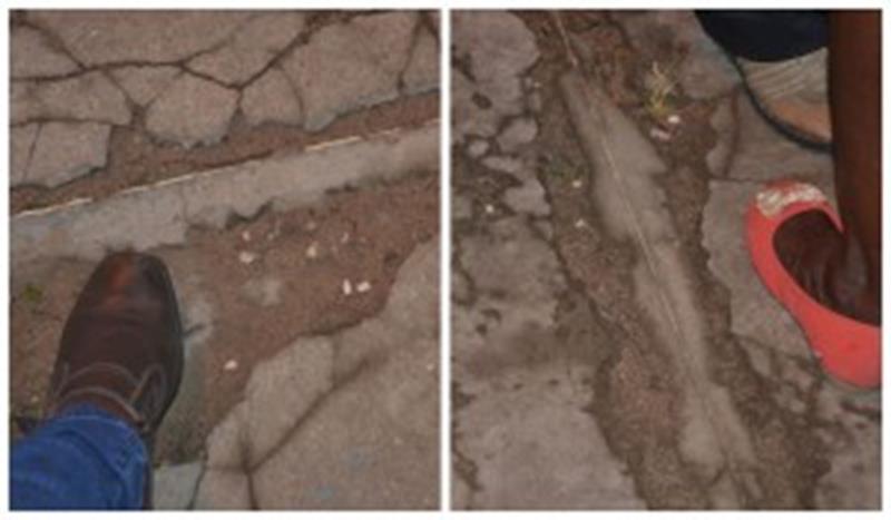 Muitos buracos no piso onde as quadrilhas juninas iam se apresentar em São José 